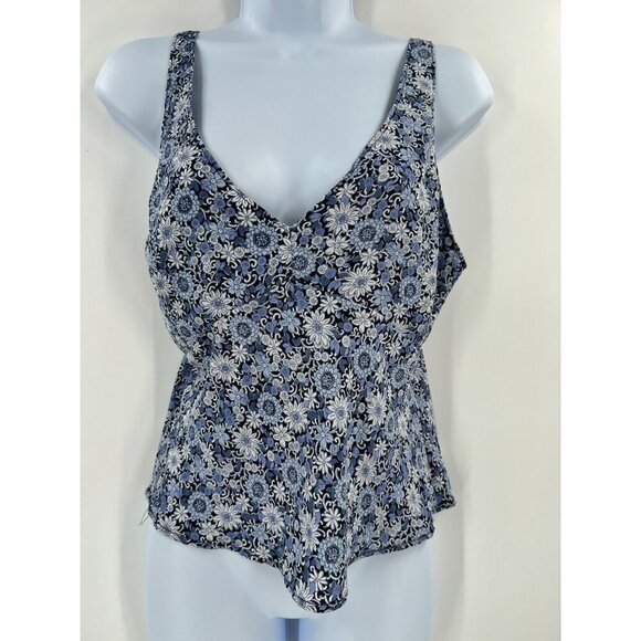 Abercrombie & Fitch Small Blue V-Neck Floral Print Prairie Cottagecore Cami Tank - Picture 7 of 7